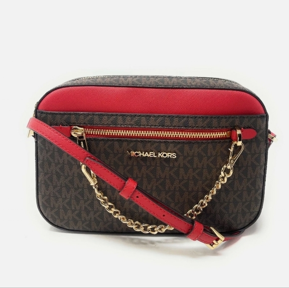 MICHAEL Michael Kors Handbags - 🆕MICHAEL KORS Jet Set LG East West Zip Chain MK Leather Crossbody Bag👜